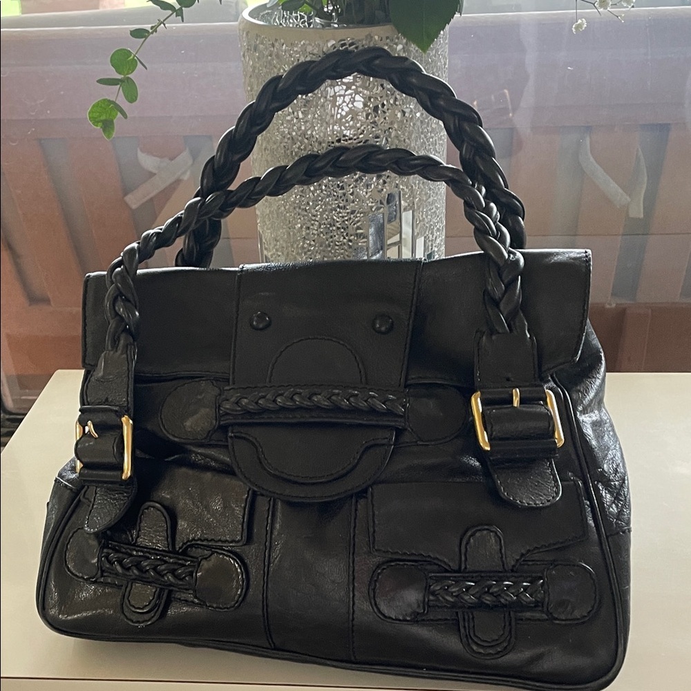 Valentino Garavani Black Leather Satchel​